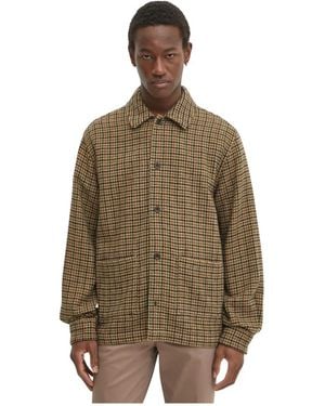 Les Deux Houndstooth Overshirt - Bruin