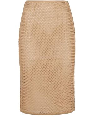 Prada Rokken ,Katoen Cotton Mesh Rok - Naturel