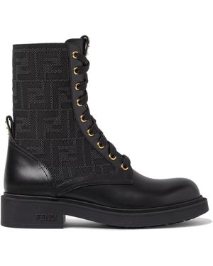 Fendi Lace-Up Boots - Negro