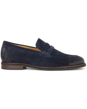 Kazar Marineblaue Loafer Aus Geschliffenem Wildleder