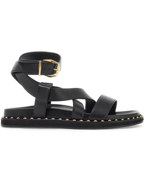 Jimmy Choo Sandalias Planas Blaise Con Hebilla De Diamante, Mujer, Talla - Negro
