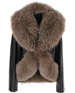 Blancha Leather Jackets - Marrón