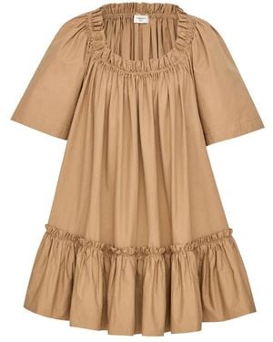 Saint Laurent Kleedjes ,Bruin ,Short Kleedjes - Naturel