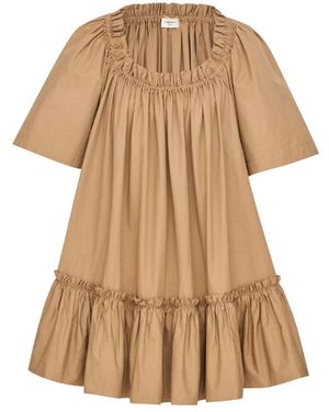 Saint Laurent Kleedjes ,Bruin ,Short Kleedjes - Naturel