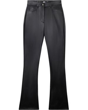 Gcds Broeken ,Zwart ,Leer Flared Broek Van Imitatieleer - Grijs