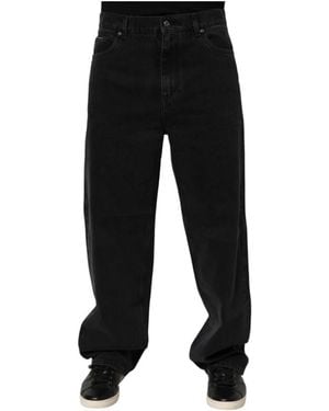 Dolce & Gabbana Schwarze Denim Wide Leg Relaxed Fit Jeans