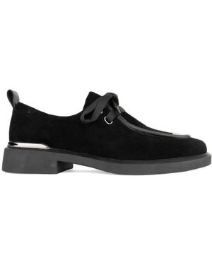 Linda Baumann Schoenen ,Zwart ,Leer Lace-Up Derby Schoenen