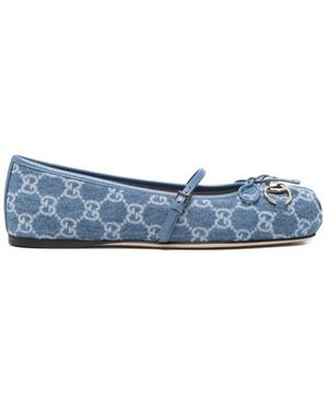 Gucci Horsebit Ballerina - Blau