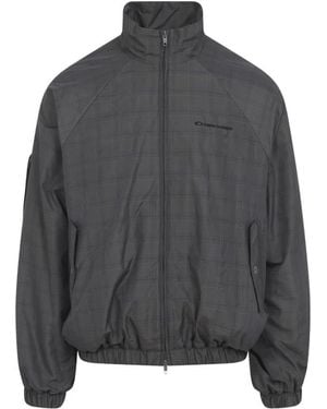 Balenciaga Plaid Zip-Up Jacket - Grey