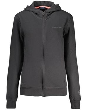 North Sails Hoodies & Sweatvesten ,Zwart ,Katoen Katoenen Sweatshirt Met Geribbelde Manchetten En Zoom