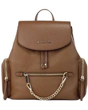 Michael Kors Pebbled leather chain shoulder backpack - Braun