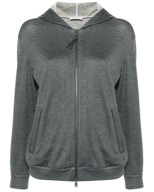 Brunello Cucinelli Grijze Trui Met Monili Kettingdetail - Grijs