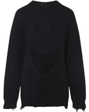 Moschino Schwarzer Smile Cropped Sweater