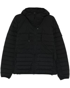 Stone Island Jassen ,Zwart ,Nylon Seamless Tunnel Nylon Down-Tc Hooded Down Jacket