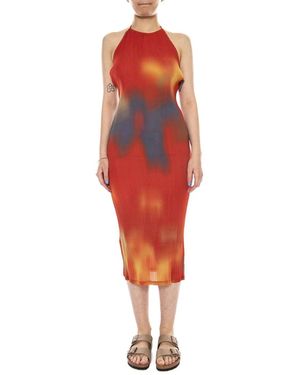 Thinking Mu Bloemen Maxi Jurk - Rood