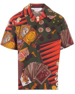 Drole de Monsieur Short Sleeve Shirts - Red