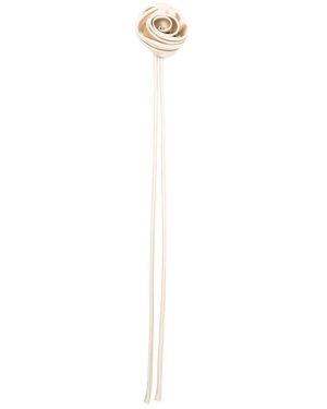 Max Mara Mxamoschea Satijnen Bloemen Broche - Wit