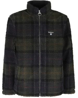 Barbour Fitness ,Veelkleurig ,Katoen Tartan Sherpa Fleece - Zwart