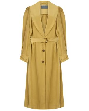 Alberta Ferretti Elegant Jas Met Verstelbare Riem - Geel