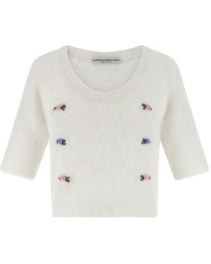 Alessandra Rich Round-Neck Knitwear - Blanco