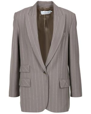 SIMONA CORSELLINI Pinstriped Wide Broeken - Bruin