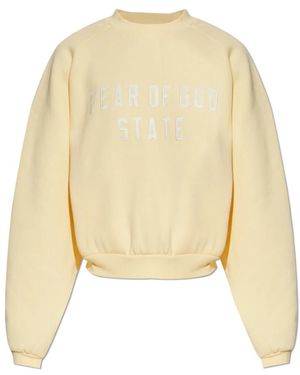 Fear Of God Sweatshirt Met Geborduurd Logo - Naturel