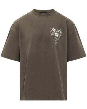 Amiri Tops ,Bruin ,Lasso Os Tee - Grijs