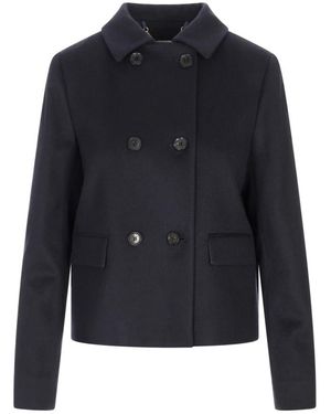 Kiton Blauwe Winterjas