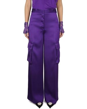 Versace Broeken ,Paars ,Concealed Closure Belt Lo