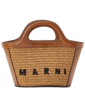 Marni Borsa tote in rafia intrecciata - Marrone