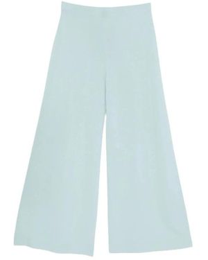 D.exterior Fijngebreide Broek Met Wijde Pijpen - Blauw