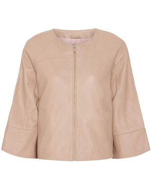 Btfcph Jassen ,Leer Cream Crop Lederjasje - Naturel