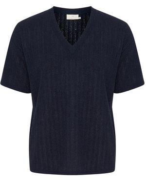 Kaffe V-Neck Knitwear - Blu