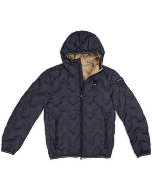 Blauer Innovative Polyester Parka Jacke - Blau