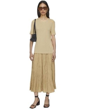 JOSEPH Satiny Rib Strickoberteil - Mettallic