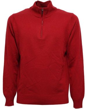 Kangra Wollseide Kaschmir Pullover - Rot