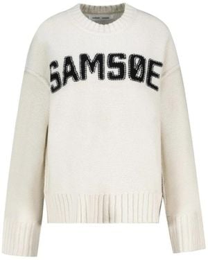 Samsøe & Samsøe Truien & Vesten ,Wol Sakeiku Sweater 11250 - Wit