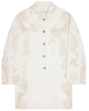 Dries Van Noten Single-Breasted Coats - Blanco
