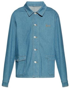 KENZO Overhemden ,Blauw ,Denim Denim Overhemd Met Geborduurd Logo