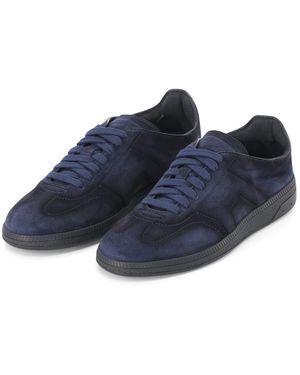 Santoni Schoenen ,Blauw ,Suède Sneakers