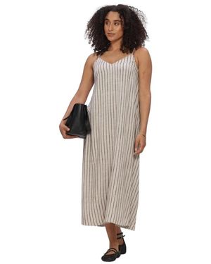 Object Kleedjes ,Veelkleurig ,Objsanne Lo Strap Dress - Bruin