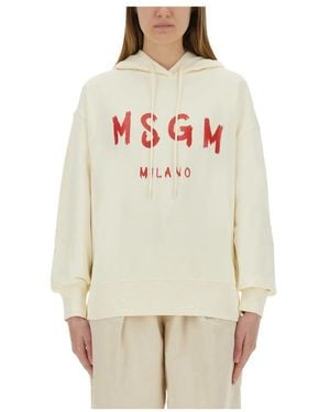 MSGM Felpa Sweatshirt - Naturel