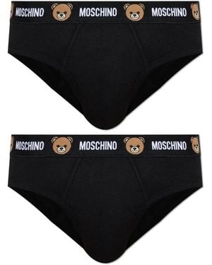 Moschino Zweierpackung Baumwollslips - Schwarz