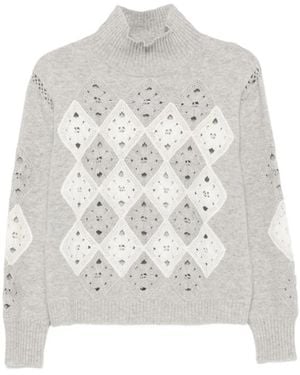 Ermanno Scervino Argyle Sweater - Wit