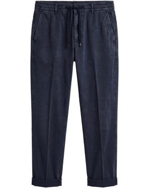Peserico Broeken ,Blauw ,Katoen Broek Met Trekkoord