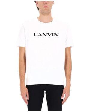 Lanvin Tops ,Wit ,Katoen Ribbon T-Shirt