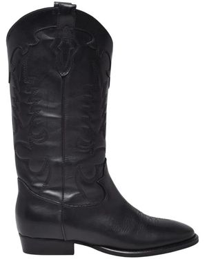 GISÉL MOIRÉ Cowboy & Biker Boots - Blue