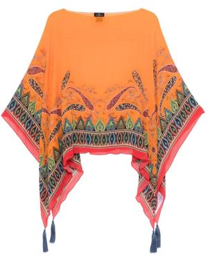 Etro Paisley Print Cape - Orange