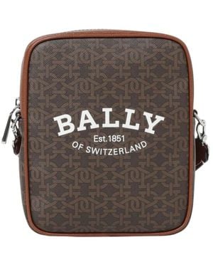 Bally Monogramm Schultertasche - Braun