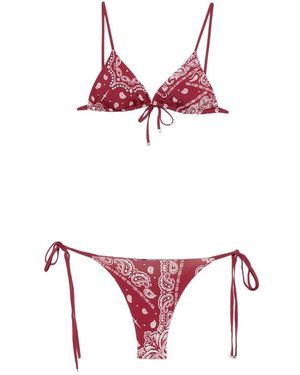 VENUJA Badmode ,Rood ,Paisley Bikini Met Strikbandjes